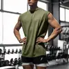 Chaleco Deportivo Cruzado para Hombres, Holgado, de Secado Rápido, Transpirable, sin Mangas, Camiseta para Entrenamiento Muscular, Chaleco Liso