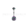 Piercing de Ombligo de Aleación de Titanio F136 con Tres Puntas y Circonita 5A Anillo de Ombligo G23 Piercing Corporal Venta al por mayor transfronteriza