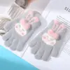 Guantes de Lana Tejida Lindos Estilo Coreano para Niños Invierno Resistentes al Frío Engrosados de Cinco Dedos Escolares para Escribir Jugar en la Nieve Montar Cinco Dedos