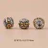 Plata del Tíbet Dos Tonos Incrustaciones Cuadradas Separadas por Cuentas Colgante Dos Tonos Pulsera Collar Colgante de Cuentas Accesorios para Joyería DIY Venta al por Mayor