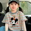 Camiseta Rayada para Niña Ropa de Verano 2026 Estilo Nuevo para Niños Bebé Niña Estilo Coreano Algodón Puro Manga Corta Top Camisa Delgada de Verano