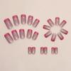 Uñas postizas francesas Aurora flash de longitud media rojo rosa estilo chica caliente ins europea y americana para llevar uñas