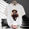 Camiseta de manga corta de algodón grueso y suelto de estilo americano para hombre, marca de moda de verano, ropa superior holgada que combina con todo, sencilla y estampada.