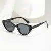 Óculos de Sol Moda Cat-Eye Retrô Europeu e Americano para Mulheres, Óculos Lisos de Alta Qualidade para um Look Natural, Óculos de Sol Tendência