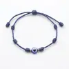 Europa y Estados Unidos pulsera de mano tejida con cordón de siete nudos ojo de diablo de personalidad transfronteriza popular pulsera azul de amistad regalo de joyería festiva