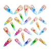 Estilo Ins Europeu e Americano Longo Fashion Estéreo 3D Unhas Redondas Amêndoa Manicure Simples e Fashionável Unhas Removíveis Usáveis