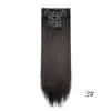 Conjunto Europeu e Americano de 16 Peças de Perucas para Cabelo Longo, Extensões de Cabelo Prontas, Extensões de Cabelo Artificiais de Uma Peça, Cabelo Liso, Cabelo Artificial Fofo Invisível