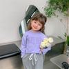 Pudding Haru 2023 Primavera Nueva Bebé Camiseta de Manga Larga Moda Coreana Estampada con Letras Camiseta de Algodón para Niñas
