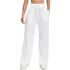 2026 Pantalones Largos Deportivos de Pierna Recta de Cintura Alta de Pierna Ancha Casuales con Cordón Pantalones de Chándal Moda Femenina Tendencia