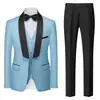 Nuevo Traje Formal de Tres Piezas para Hombre de Comercio Exterior Amazon con Doble Abertura