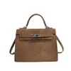 Bolsa de Camurça e Pelúcia de Nicho Outono e Inverno Feminina 2026 Nova Versátil Retro Bolsa Transversal Mini Bolsa Kelly Exquisite