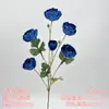 Flor Artificial Nueva Estilo Chino Azul Klein de Un Tallo Venta al por Mayor Flor Falsa Azul Oscuro Arreglo de Decoración para Salón de Bodas