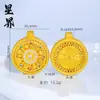 Collar Colgante Brújula de los Ocho Tesoros Esmaltado con Diamantes Chapado en Oro de Alta Retención de Color Disco Ruyi Calado Giratorio Venta al por Mayor