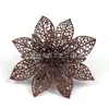 Flor de Navidad de 15 cm Cebolla de Navidad Rosa con Flor Recortada Guirnalda de Árbol Adornos Colgante Decoración