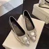 Sapatos Femininos de Boca Rasa 2025 Outono Novo Estilo Sapatos Mary Jane com Strass Sapatos de Salto Único da Moda Sapatos Únicos Mary Jane Estilosos