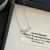 Collar de Plata de Ley s925 con Lazo para Mujer Estilo Moda Lujo Ligero Nueva Cadena para Clavícula Estilo Coreano Joyería de Nicho Fuente Venta al por Mayor