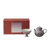 Ino Kiyosong Ritmo Púrpura Flor Branca Pintada à Mão Conjunto de Chá Kung Fu Caixa de Presente High-end Um Bule e Uma Xícara Conjunto de Chá Souvenir Presente