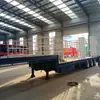 Remolque Plano Bajo para Madera con Escalera Semirremolque de Alta Resistencia para Transporte de Troncos Forestales con Barandillas Semirremolque para Transporte de Madera