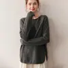 Suéter Básico de Punto Suave y Acogedor de Cachemira para Mujer, Estilo Nuevo de Otoño e Invierno, Liso, Cuello Redondo, Sencillo, Versátil, Estilo Holgado y Relajado