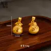 Mesmo estilo da loja de ouro retro ouro fosco caractere Fu bolsa da sorte feminina atrair riqueza e boa sorte pingente de moeda colar temperamento de luxo leve sensação de alta qualidade