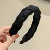 Diadema de Trenza de Lana Tejida Celebridad de Internet Retro Dulce de Ala Ancha Diadema Coreana Simple para Salir Adorno para el Cabello con Cabello Presionado Paquete de Cabello