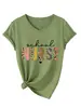 Amazon eBay sitio independiente casual y elegante para mujer enfermera escolar estampado de leopardo corazón pequeño cuello en V manga corta camiseta