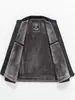 Chaqueta Gruesa de Cuero Forrada de Polar para Hombres de Mediana Edad y Mayores, Abrigo de Cuero Casual con Cuello Alto, Chaqueta de Cuero Cálida de Invierno para Papá