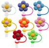 Serie de Flores de Colores Tapas para Popotes Creativos Tapones para Popotes DIY Popotes Reutilizables Cubiertas Decorativas para Popotes