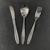 Faca, Garfo, Colher de Cabo Pontiagudo de Aço Inoxidável Criativa para Uso Doméstico, Faca e Garfo Ocidentais para Bife, Colher de Bolo, Garfo de Frutas, Colher de Café, Colher de Iogurte