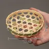 Mini Cesta Tejida de Bambú Creativa Hecha a Mano Pequeña Cesta para Frutas Almacenamiento en Casa Almacenamiento Cesta para Verduras Pala de Bambú Colador de Arroz
