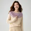 Suéter Jacquard Macio de Caxemira Vintage para Mulheres, 26 Novos Estilos, Chique Casual, Top de Tricô de Alta Qualidade para Camadas
