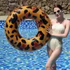 Fábrica de Origen Venta al por Mayor Anillo Inflable Grueso para Adultos con Estampado de Leopardo y Asas, Flotador de Axila para Niños, Juguetes Acuáticos