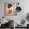 Reloj Silencioso Transfronterizo Pintura Decorativa de Restaurante Lujo Ligero Moderno Mural de Pared de Fondo para Sala de Estar Reloj de Pared de Moda Pintura Colgante