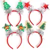 Diadema Decorativa Navideña para Niños, Ambiente de Fiesta Navideña, Accesorios para Fotos, Estrella con Borde Dorado, Diadema de Tira de Color de Árbol de Navidad