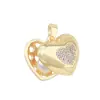 Cobre Oro RealOro Corazón Perla Moda Comercio Exterior Transfronterizo DIY Joyería Cobre Circonita Microincrustado Accesorios Colgantes
