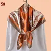 Bufanda de Seda para Mujer con Estampado Simétrico de Hojas Bufanda Cuadrada Grande Versátil Chal Directo de Fábrica Diseño Floral de Planta