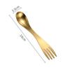 Tenedor cuchara de acero inoxidable 304 transfronterizo cuchara integrada Tenedor de doble cabeza de doble propósito tenedor de ensalada para niños tenedor de fideos multiusos