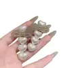 Elegante Pinza para el Cabello de Perla en Forma de Corazón de Gama Alta Dulce Lazo de Perlas Pinza para el Flequillo Estilo Coreano Pinza de Pato de Gama Alta para el Lado