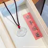 Colgante de Piedra Chalcedonia Blanca Tipo Hielo Candado Ping An Suministro Directo de Fábrica Collar de Candado Nube Auspiciosa Regalos para Ferias de Templos Colgante de Jade al por Mayor