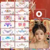 Pegatinas de Tatuaje de Cejas Coloridas Nuevas Femeninas con Brillo Duraderas Impermeables Lindas Estilo Antiguo de Dunhuang Niños y Niñas Maquillaje Performance