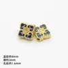 Pingente quadrado auspicioso em cobre antigo, ouro de areia, azul ardente, cloisonné, acessórios para botão de Hanfu DIY, acessórios para pulseira e joias