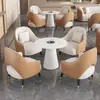Juego de sofá recto y mesa de centro para recepción de negocios en lobby de hotel, asientos casuales de lujo ligero para oficina y sala de exposiciones