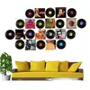 Decoração de Parede Colorida de Plástico com Disco de Vinil Estilo Retrô Americano Fundo de Parede Decoração Criativa de Parede com Disco de Vinil