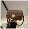 Bolso Bandolera de Hombro Axilar para Mujer con Textura, Hebilla de Cierre 2025 Casual Verano Retro Gran Capacidad Color Sólido Moda Coreana