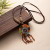 Collar Transfronterizo de Estilo Étnico Retro Cadena Larga Bohemia para Suéter para Hombre y Mujer Colgante Versátil Colgante de Borla Accesorios