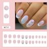 Cabeça redonda menina bonito puro glitter manicure francesa suave doce unhas falsas unhas vestíveis unhas unhas unhas