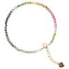Pulsera de turmalina pequeña arcoíris extremadamente fina de 2 mm para mujer Piedra Wangfu 14k degradado ins nicho joyería de cristal de lujo ligero venta al por mayor