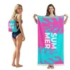 Toalla de playa plegable de gran tamaño 80X160, toalla de baño estampada, toalla de playa integrada, bolsa integrada, portátil