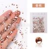 Arte de Unhas Base Dourada Pedras Strass Redondas Pequenas Tamanhos Misturados Strass Coloridos Rosa-Choque Strass de Vidro Autocolantes de Strass DIY Luxo Leve