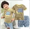 Roupas de Casa Amarelas de Desenho Animado de Manga Curta para Meninos Roupas Infantis Roupa de Verão Primavera Roupa para Ar Condicionado Pijama K207